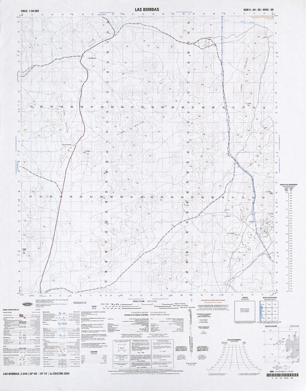 Las Bombas (26°00'-70°15') [material cartográfico] : Instituto Geográfico Militar de Chile.