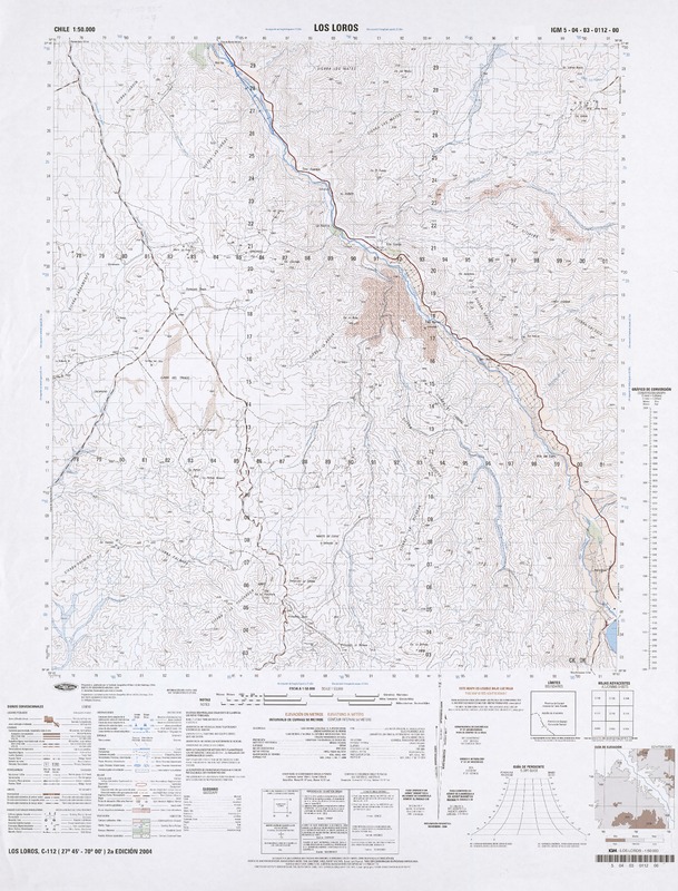 Los Loros 27°45' - 70°00' [material cartográfico] : Instituto Geográfico Militar de Chile.
