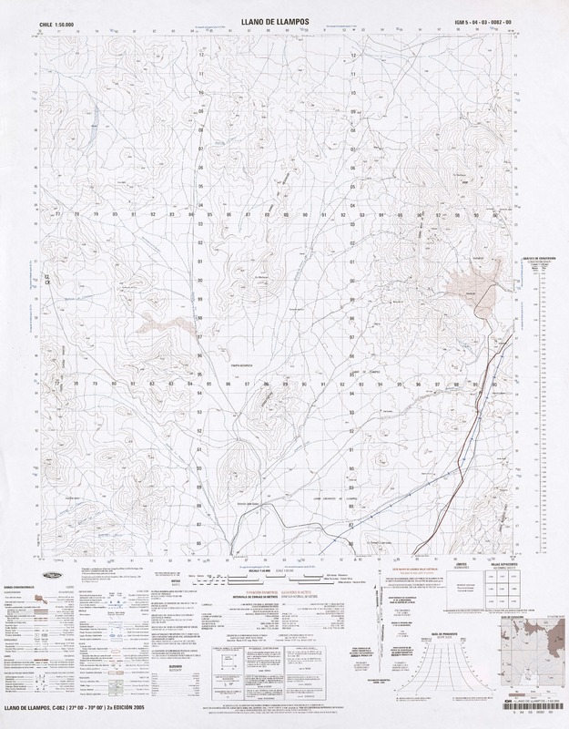 Llano de Llampos 27°00' - 70°00' [material cartográfico] : Instituto Geográfico Militar de Chile.