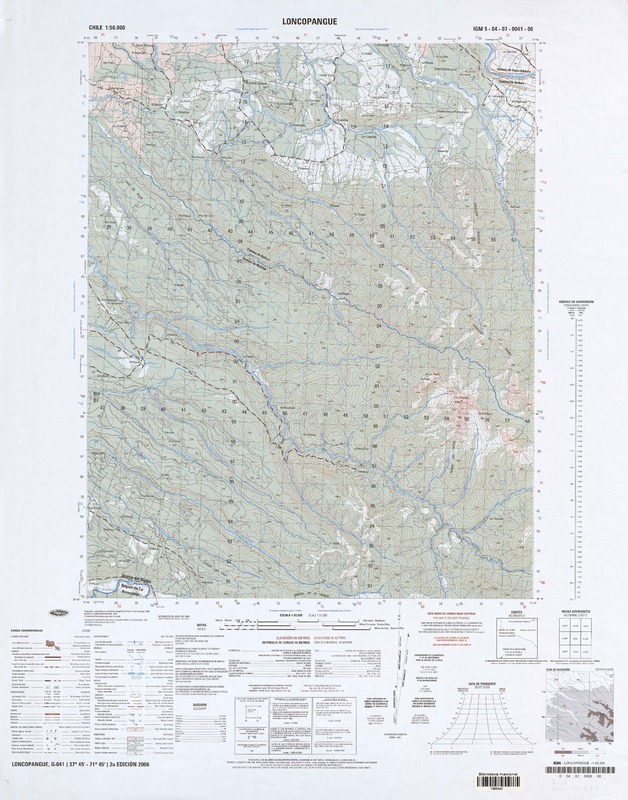 Loncopangue G-041 (37° 45'- 71° 45') [material cartográfico] preparado y publicado por el Instituto Geográfico Militar.
