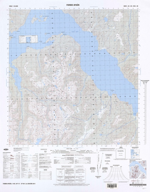 Fiordo Aysén (45° 15' - 73° 22')  [material cartográfico] Instituto Geográfico Militar de Chile.