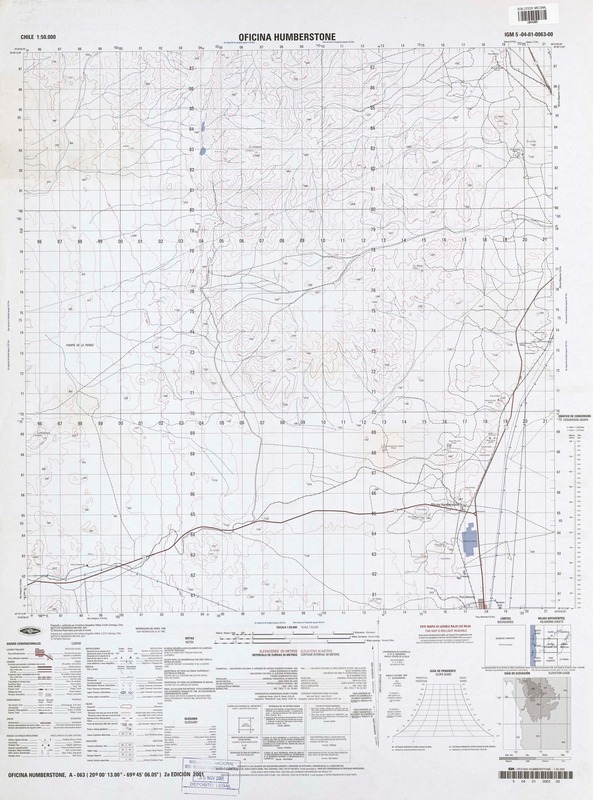 Oficina Humberstone (20°00'13.00"-69°45'06.05") [material cartográfico] : Instituto Geográfico Militar de Chile.