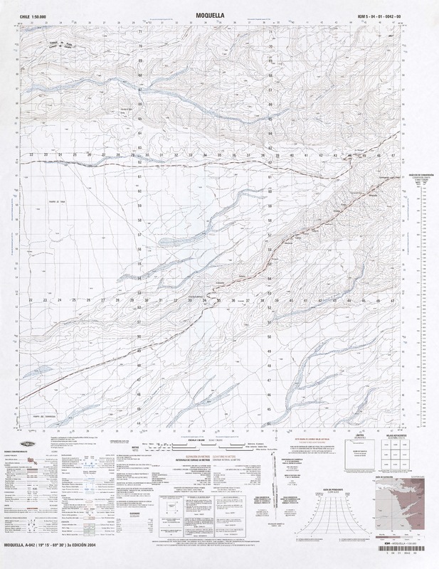 Moquella (19°15'-69°30') [material cartográfico] : Instituto Geográfico Militar de Chile.