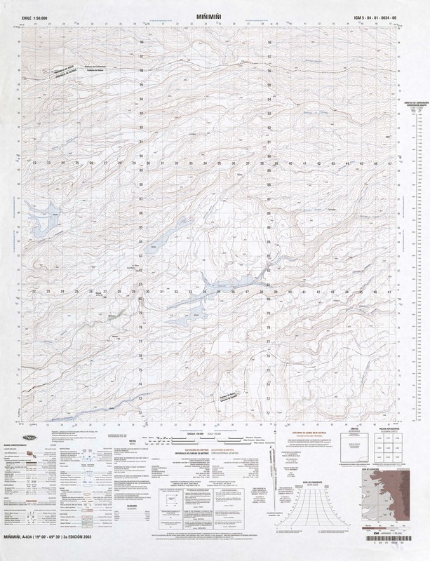 Miñimiñi (19°00' - 69°30') [material cartográfico] : Instituto Geográfico Militar de Chile.