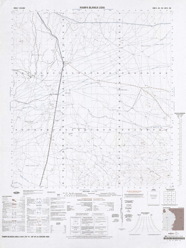 Pampa Blanca Lidia 25°15' - 69°30' [material cartográfico] : Instituto Geográfico Militar de Chile.