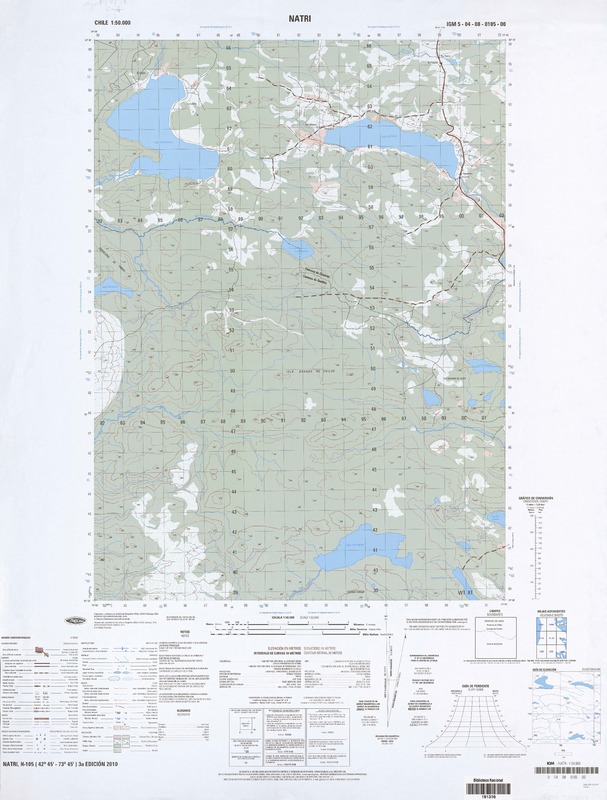 Natri (42° 45' - 73° 45')  [material cartográfico] preparado y publicado por el Instituto Geográfico Militar.