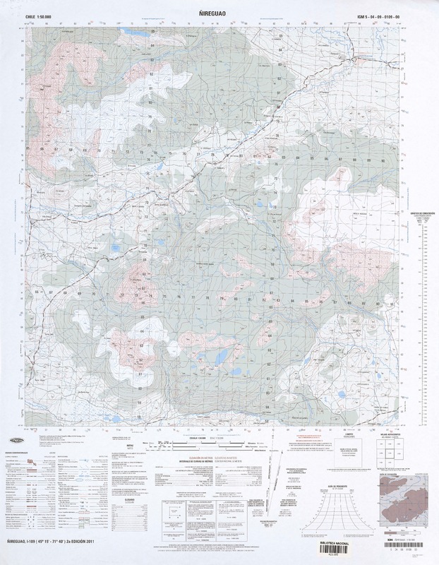 Ñireguao (45° 15' - 71° 40')  [material cartográfico] Instituto Geográfico Militar de Chile.