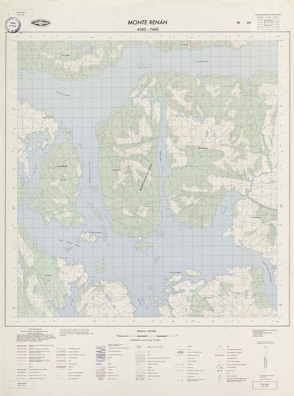 Monte Renán 4500 - 7400 [material cartográfico] : Instituto Geográfico Militar de Chile.