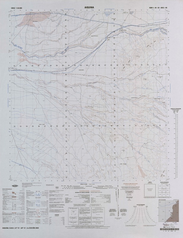 Aiquina (22°15'-68°15') [material cartográfico] : Instituto Geográfico Militar de Chile.