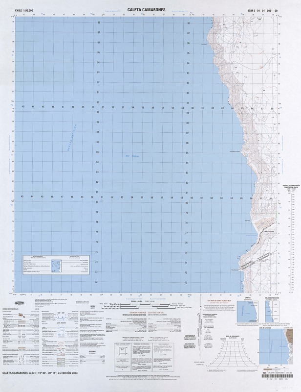 Caleta Camarones (19°00' - 70°15') [material cartográfico] : Instituto Geográfico Militar de Chile.