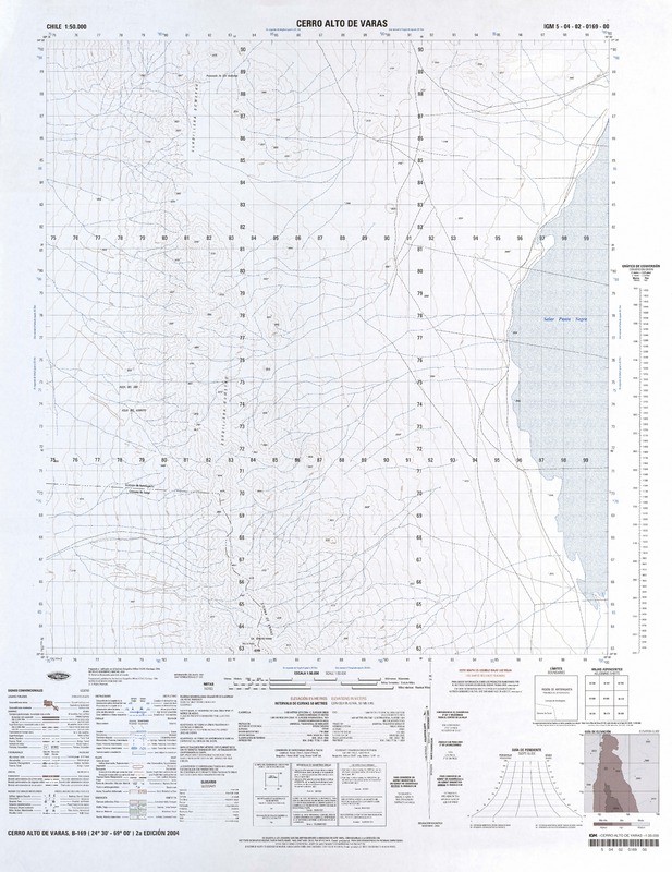 Cerro Alto de Varas 24°30' - 69°00' [material cartográfico] : Instituto Geográfico Militar de Chile.