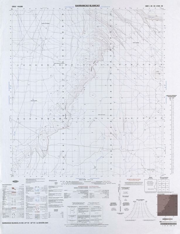 Barrancas Blancas 24°45' - 68°45' [material cartográfico] : Instituto Geográfico Militar de Chile.