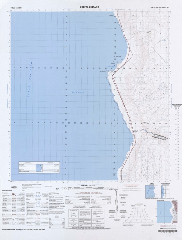 Caleta Chipana 21°15' - 70°00' [material cartográfico] : Instituto Geográfico Militar de Chile.