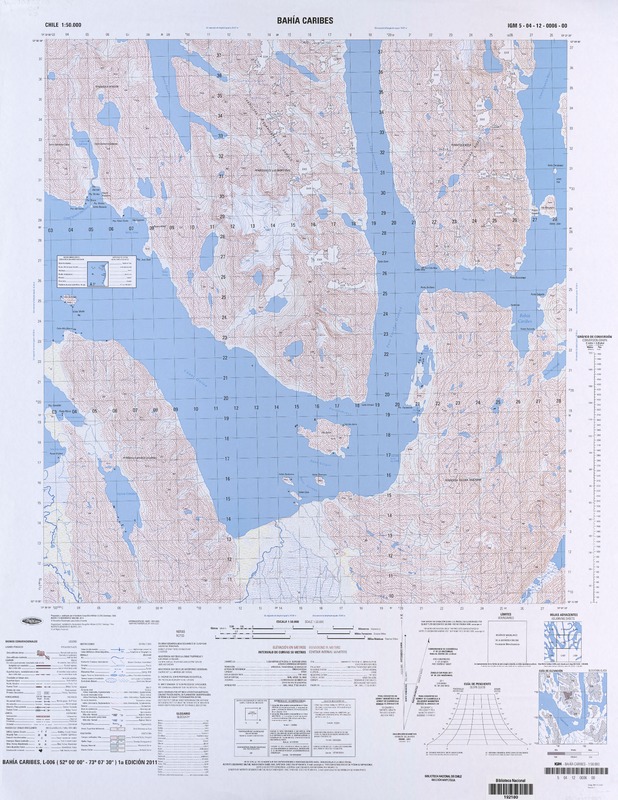 Bahía Caribes (52° 00' 00''-73° 07' 30'')  [material cartográfico] Instituto Geográfico Militar.