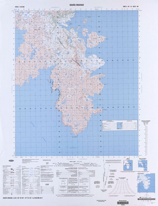 Bahía Orange (55° 30' 00''- 67° 52' 30'')  [material cartográfico] Instituto Geográfico Militar de Chile.