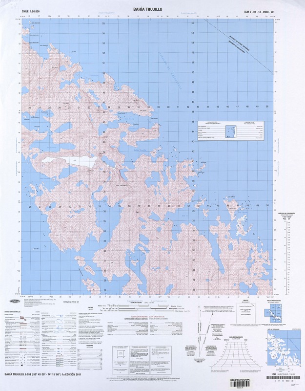 Bahía Trujillo (52° 45' 00"- 74° 15' 00")  [material cartográfico] Instituto Geográfico Militar de Chile.