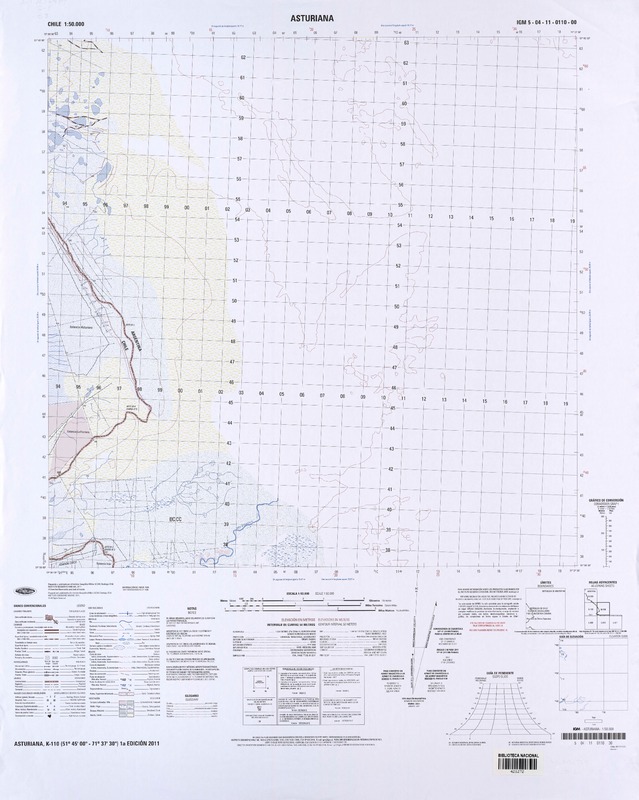 Asturiana (51° 45' 00" - 71° 37' 30")  [material cartográfico] Instituto Geográfico Militar de Chile.