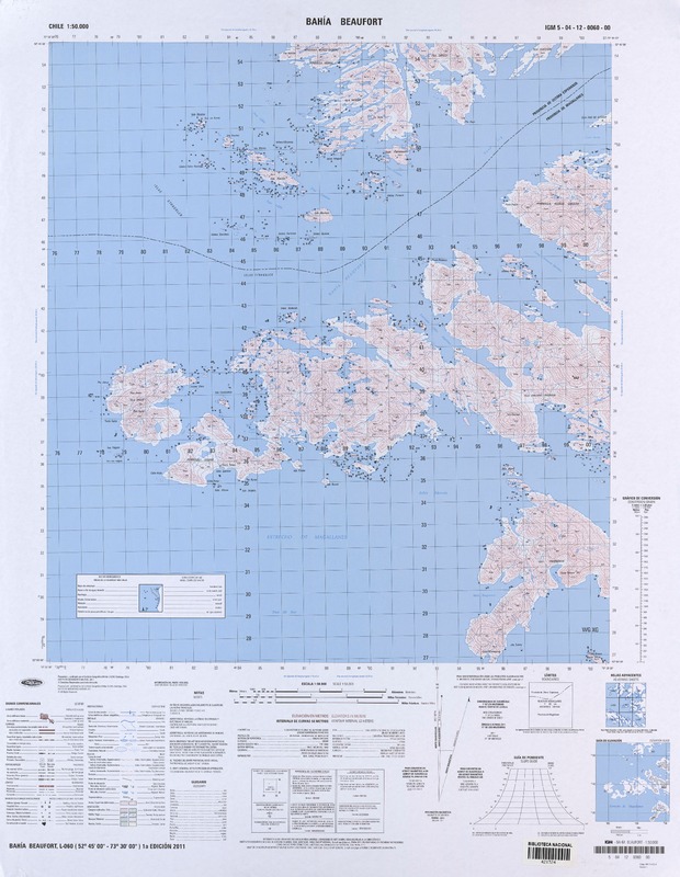 Bahía Beaufort (52° 45' 00" - 73° 30' 00")  [material cartográfico] Instituto Geográfico Militar de Chile.
