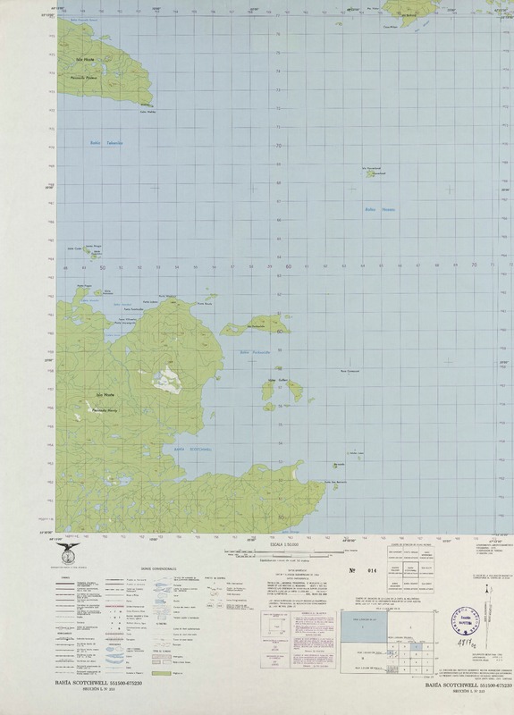 Bahía Scotchwell 551500 - 675230 [material cartográfico] : Instituto Geográfico Militar de Chile.