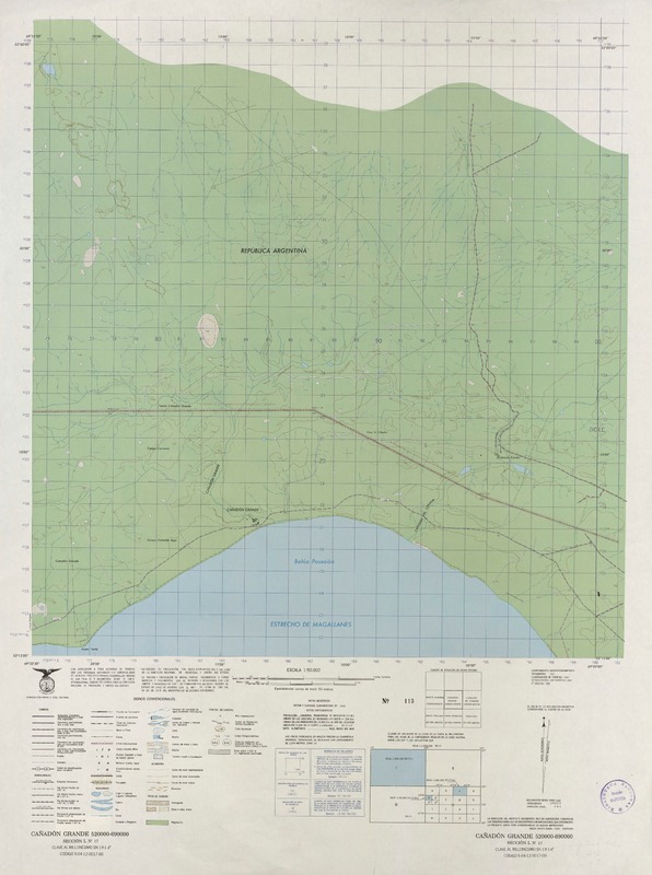 Cañadón Grande 520000 - 690000 [material cartográfico] : Instituto Geográfico Militar de Chile.