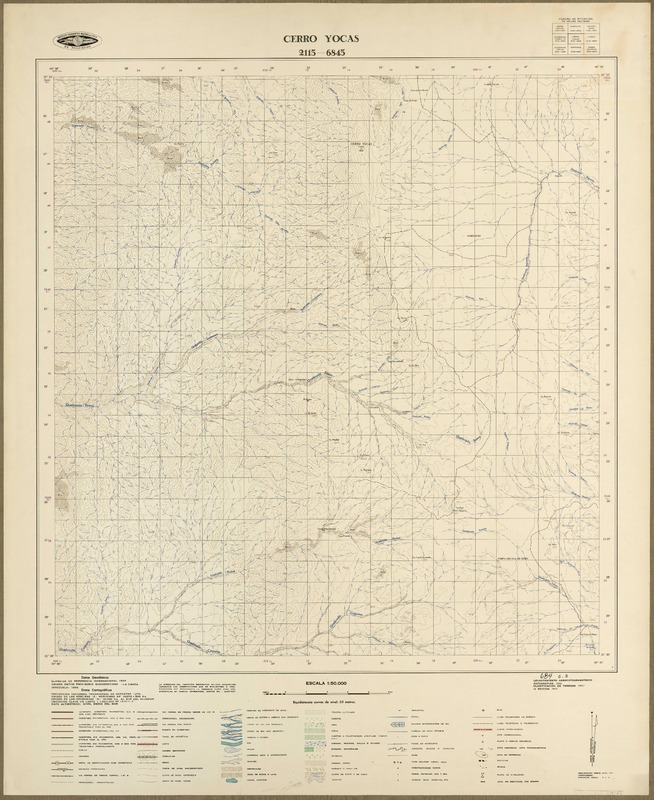 Cerro Yocas 2145 - 6845 [material cartográfico] : Instituto Geográfico Militar de Chile.