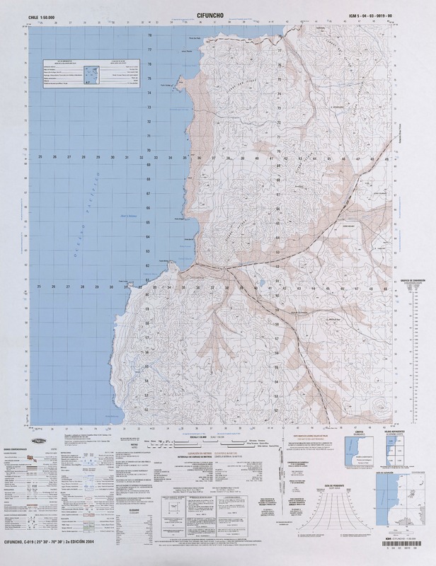 Cifuncho 25°30' - 70°30' [material cartográfico] : Instituto Geográfico Militar de Chile.