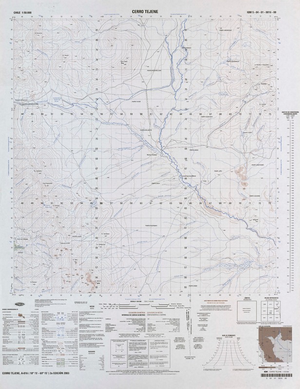 Cerro Tejene (18°15' - 69°15') [material cartográfico] : Instituto Geográfico Militar de Chile.