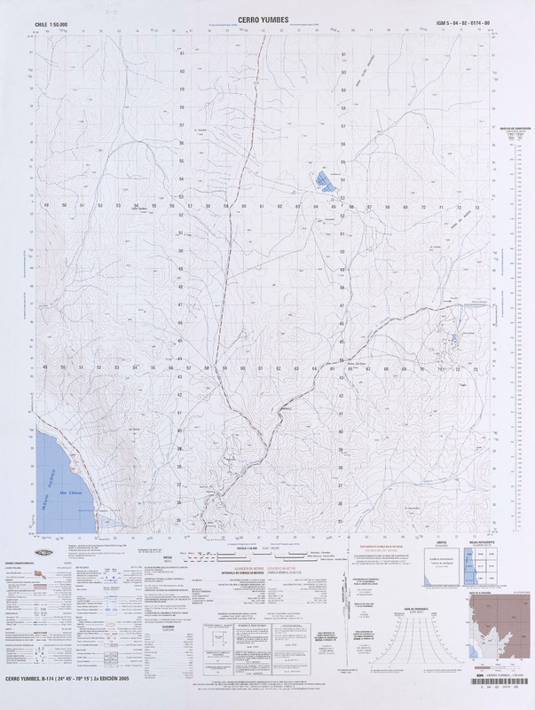 Cerro Yumbes 24°45' - 70°15' [material cartográfico] : Instituto Geográfico Militar de Chile.