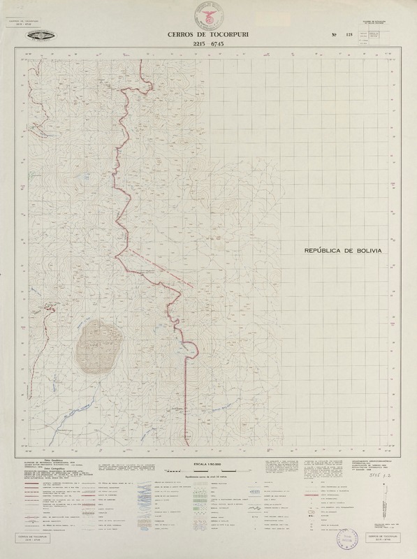 Cerros de Tocorpuri 2215 - 6745 [material cartográfico] : Instituto Geográfico Militar de Chile.