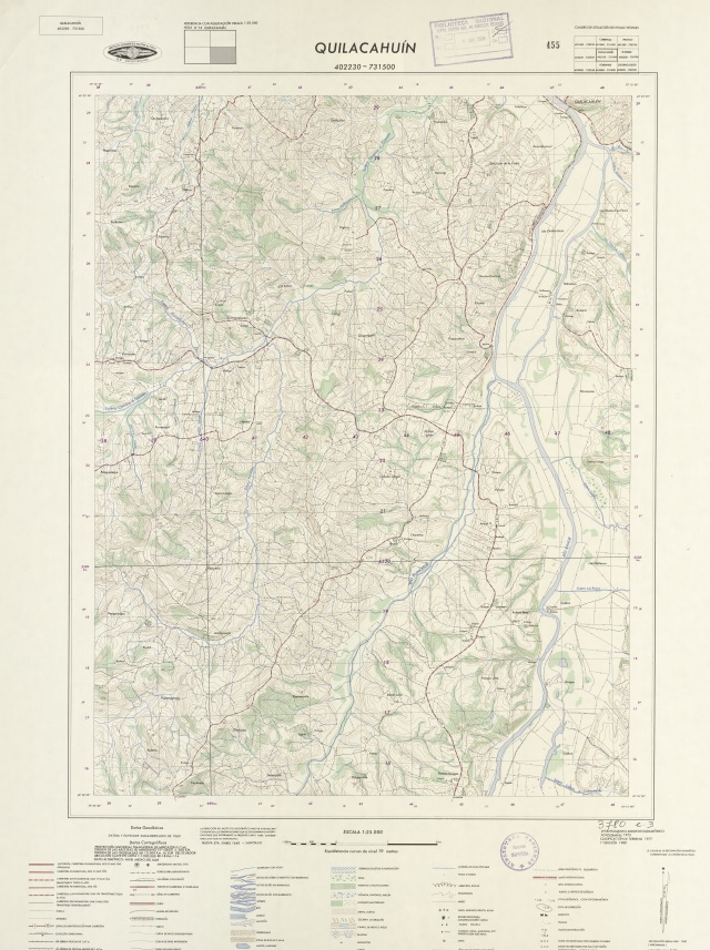 Quilacahuín 402230 - 731500 [material cartográfico] : Instituto Geográfico Militar de Chile.