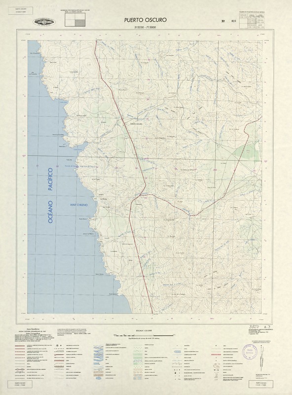 Puerto Oscuro 312230 - 713000 [material cartográfico] : Instituto Geográfico Militar de Chile.