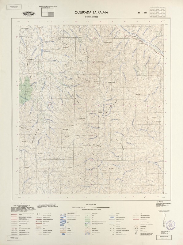 Quebrada la Palma 315230 - 711500 [material cartográfico] : Instituto Geográfico Militar de Chile.
