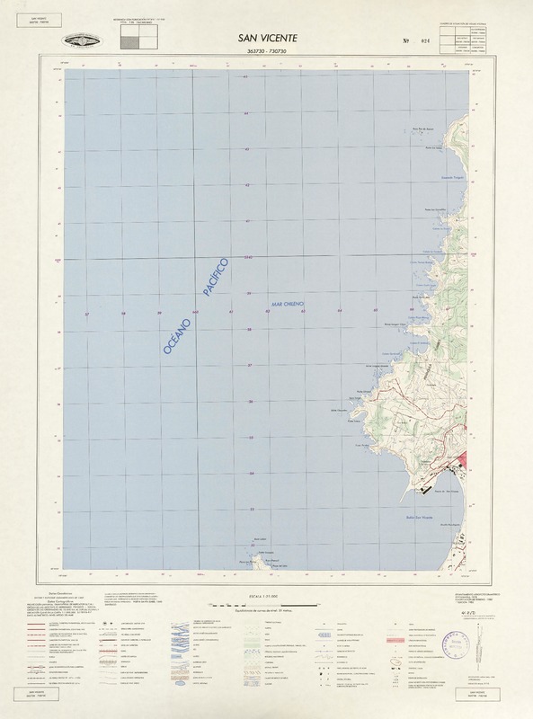 San Vicente 363730 - 730730 [material cartográfico] : Instituto Geográfico Militar de Chile.