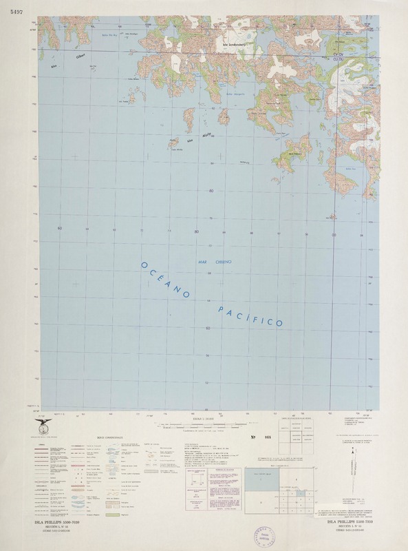 Isla Phillips 5500 - 7030 [material cartográfico] : Instituto Geográfico Militar de Chile.