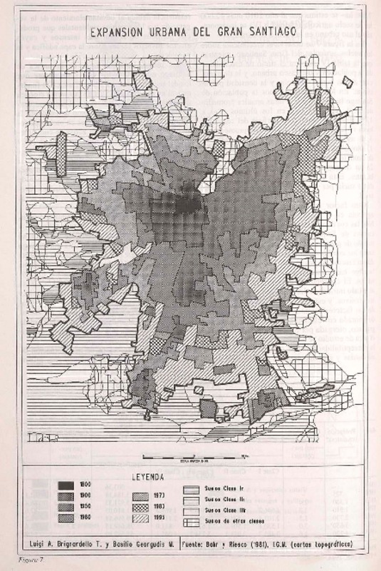 Expansión urbana del Gran Santiago  [material cartográfico]