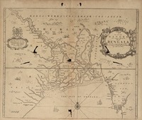 A Mapp of the greate River Ganges, as it emptieth it selfe into the Bay of Bengala talken from a draught made uppon the place by the agents for the English East India Company, never before made publique. [material cartográfico] :