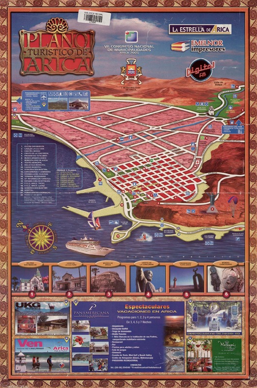 Plano Turistico de Arica : VII Congreso de Municipalidades Arica 2005