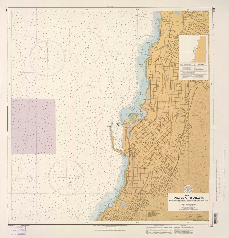 Chile, Rada de Antofagasta  [material cartográfico] por el Servicio Hidrográfico y Oceanógrafico de la Armada de Chile.
