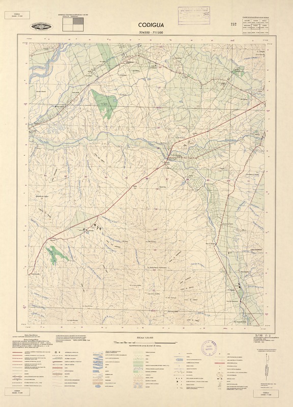 Codigua 334500 - 711500 [material cartográfico] : Instituto Geográfico Militar de Chile.