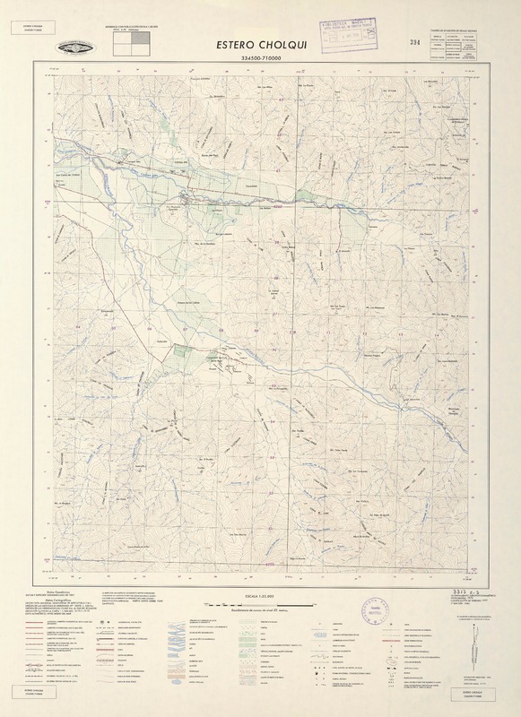 Estero Cholqui 334500 - 710000 [material cartográfico] : Instituto Geográfico Militar de Chile.