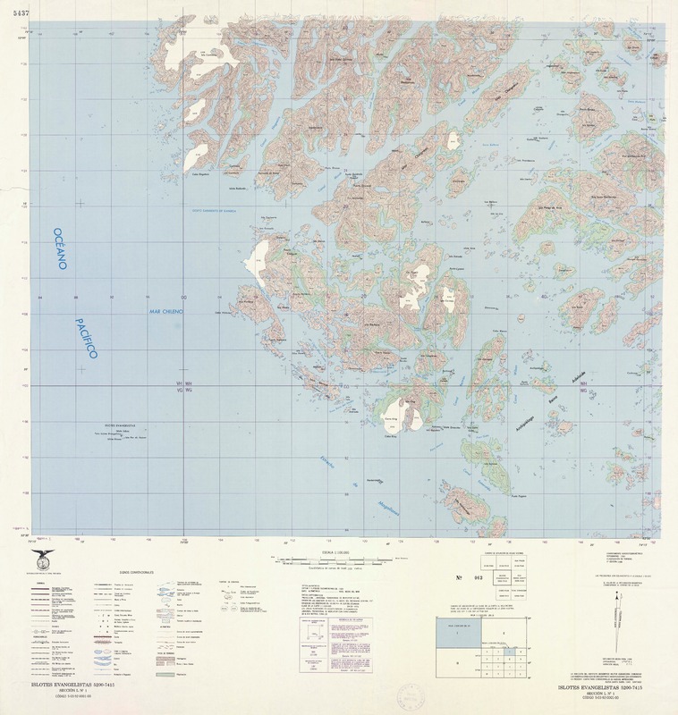 Islotes Evangelistas 5200 - 7415 [material cartográfico] : Instituto Geográfico Militar de Chile.