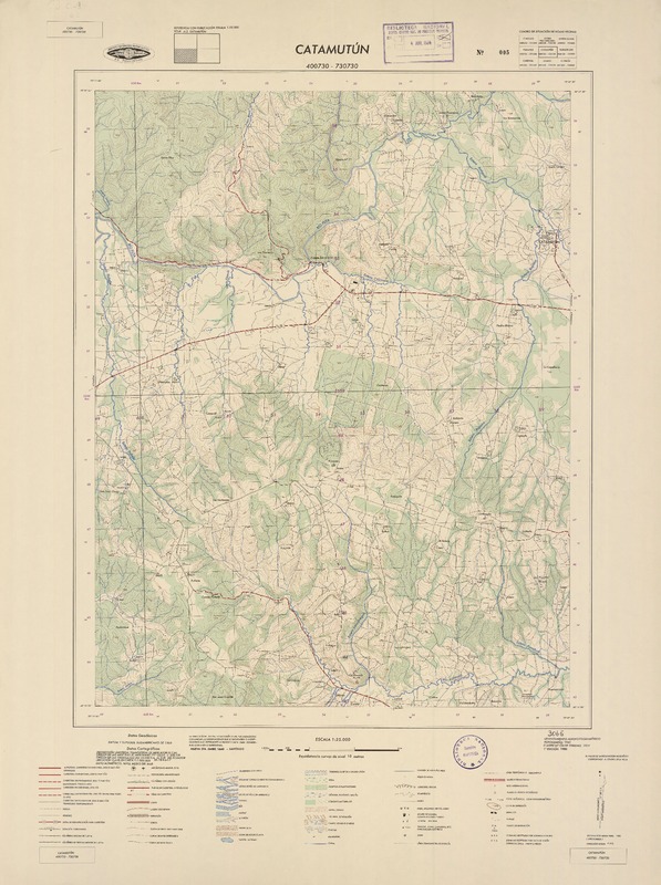 Catamutún 400730 - 730730 [material cartográfico] : Instituto Geográfico Militar de Chile.