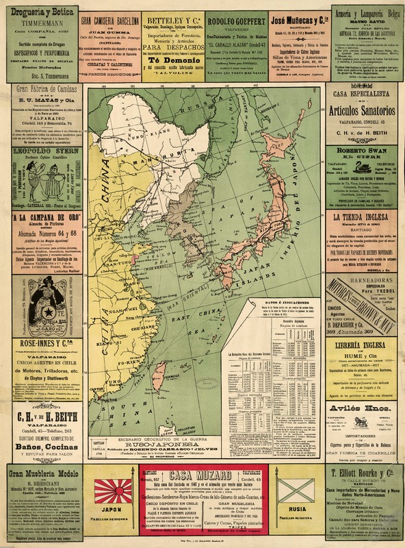Escenario geográfico de la guerra ruso-japonesa  [material cartográfico] publicado por Rosendo Carrasco y Jelves.