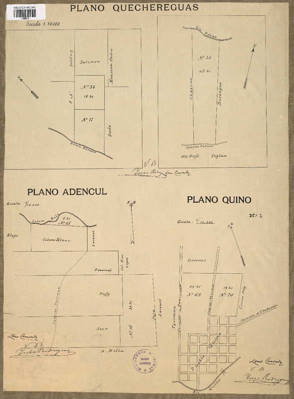 Plano Quechereguas plano Adencul : plano Quino [material cartográfico] :