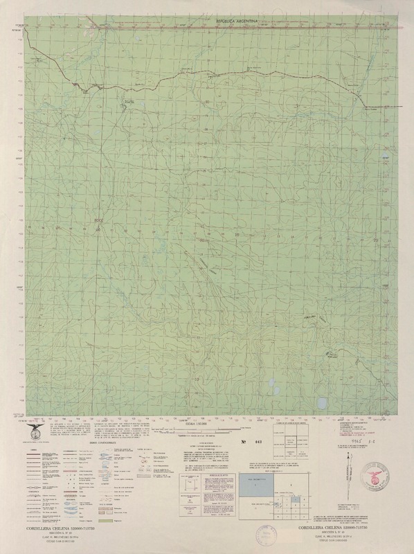 Cordillera Chilena 520000 - 713730 [material cartográfico] : Instituto Geográfico Militar de Chile.