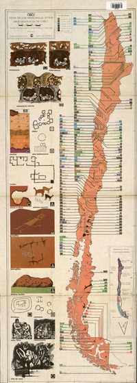 Mapa de los principales sitios arqueológicos de Chile  [material cartográfico] asesores: Horacio Larraín B. y Rubén Stebherg L.