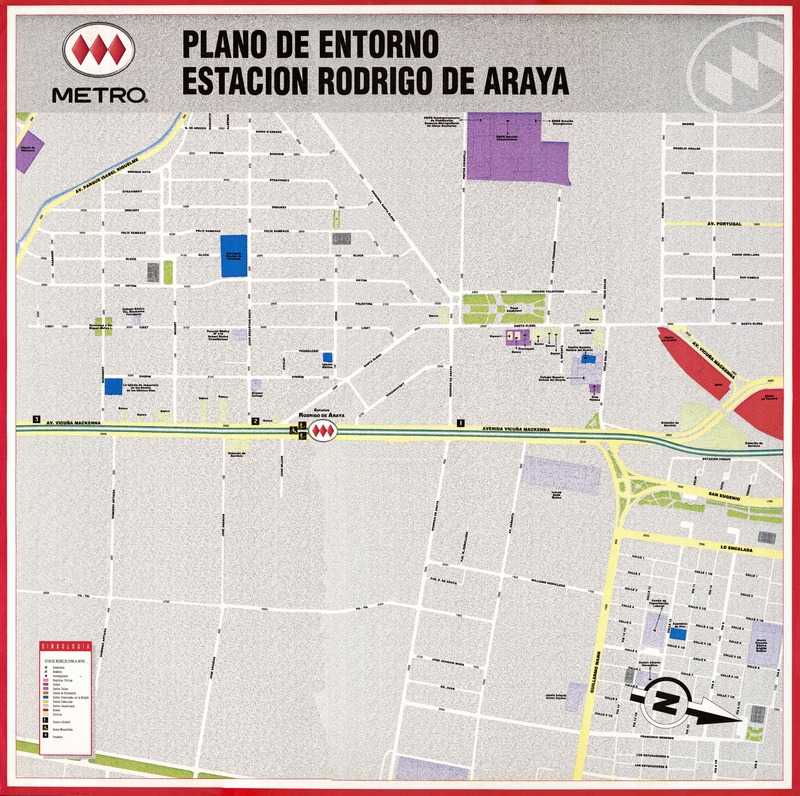 Plano de entorno Estación Rodrigo de Araya  [material cartográfico] [Dirección General de Metro]