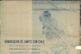 Demarcación de límites con Chile entre el Lago Buenos Aires y el Lago Fontana  [material cartográfico] límite demarcado por el Cap. Thompson R.E.; plano construido por A. Guglielmetti.