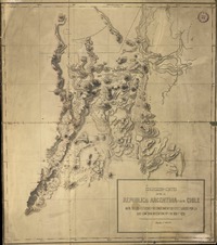 Demarcación de límites entre la República de Argentina y la de Chile mapa de los estudios y reconocimientos efectuados por la Sub-Comisión Argentina no.1 en 1894 y 1895. [material cartográfico] :