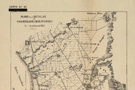 Plano de las batallas de Chorrillos y Miraflores 13 i 15 de Enero de 1881. [material cartográfico] :